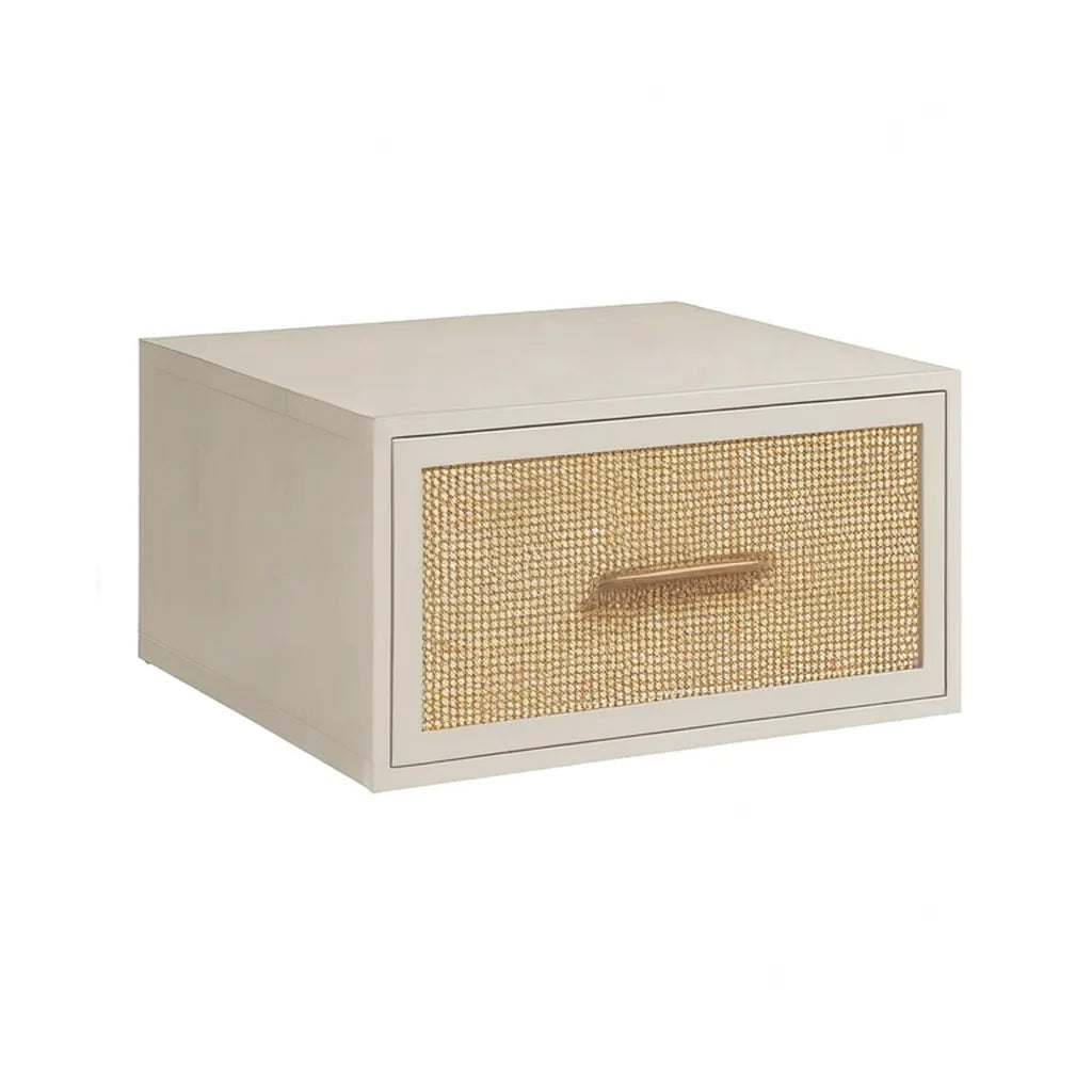 Szafka nocna, Stół z szufladą 50 x 35 x 25 cm rattan braid prostokątna krem naturalna