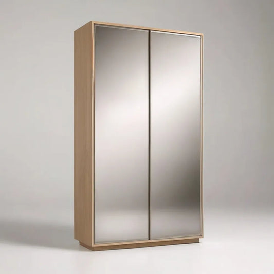 Szafa 180x60x220 cm lekki dąb z 2 przesuwane lusterko drzwi