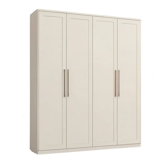 Szafa z 4 drzwiami od MDF w kremowej bieli 200 x 200 x 58 cm