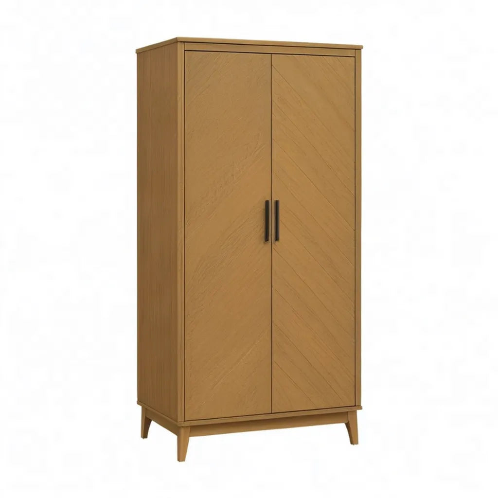 Szafa 2-drzwiowa MDF fornirowane dęb naturalny 90 x 52 x 190 cm
