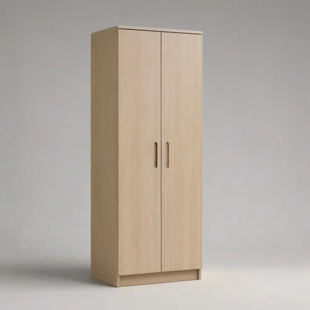 Szafa 90 x 200 x 50 cm naturalny efekt dębu z 2 zawiasami drzwi