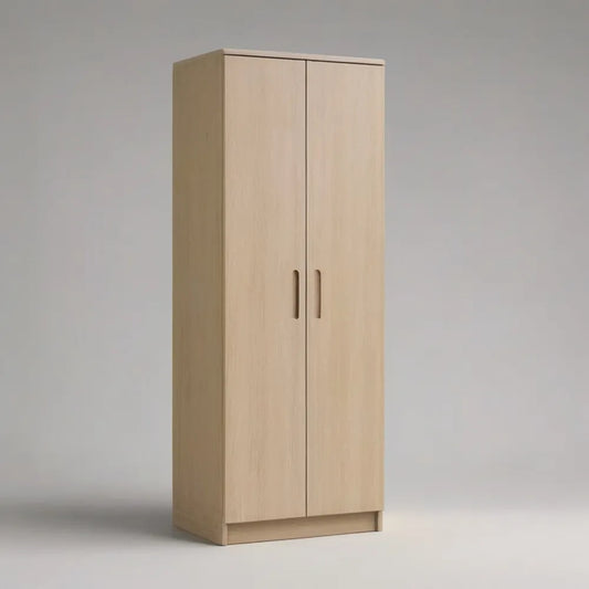 Szafa 90 x 200 x 50 cm naturalny efekt dębu z 2 zawiasami drzwi