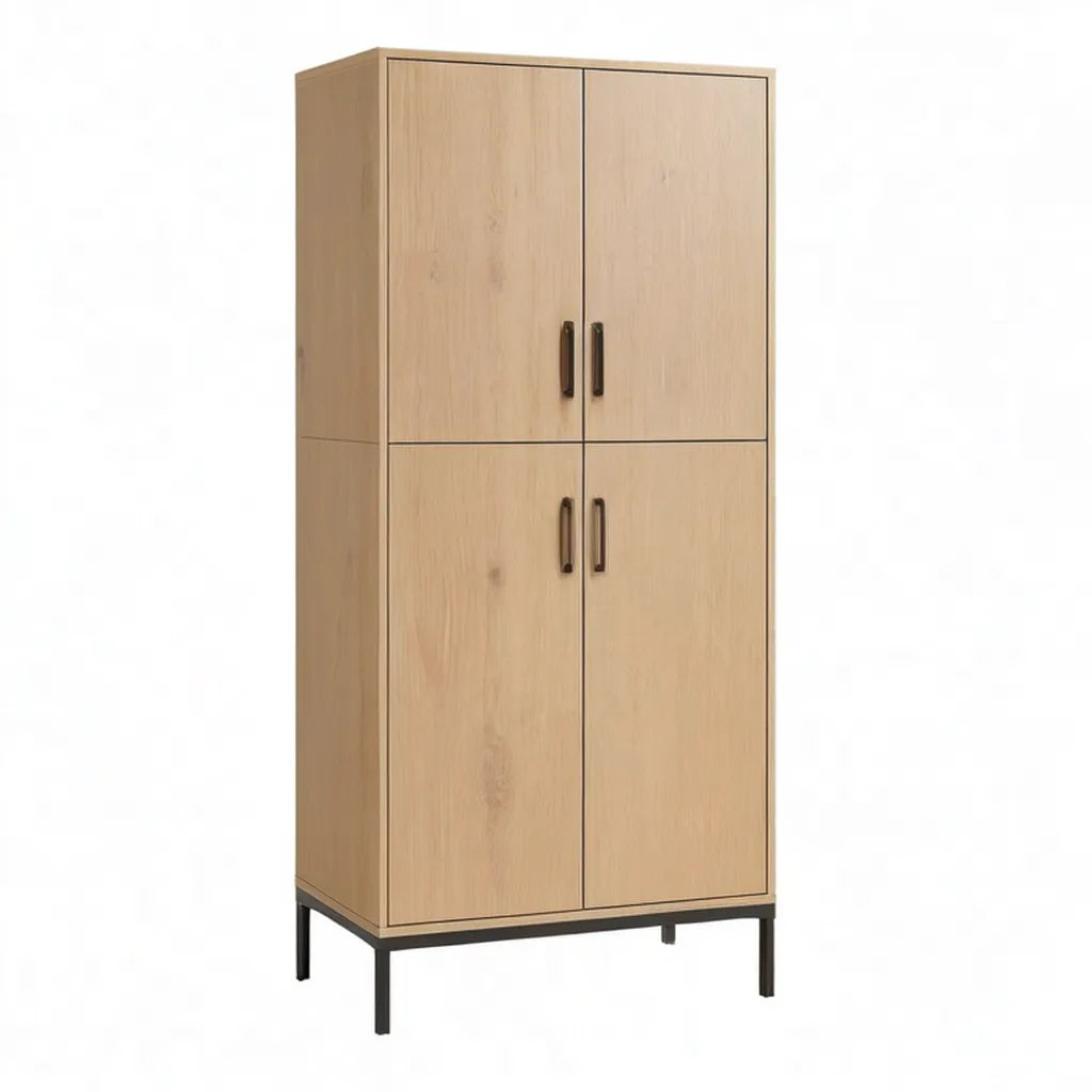 Szafa 4 prostokątne drzwi w dębie truciolare efekt 80 x 40 x 180 cm lekki dęb czarny
