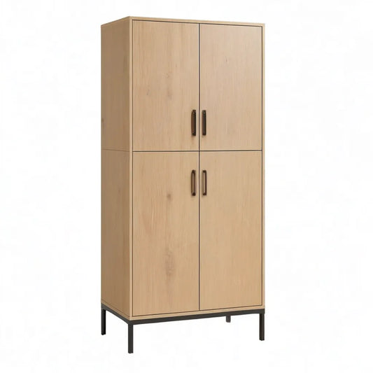 Szafa 4 prostokątne drzwi w dębie truciolare efekt 80 x 40 x 180 cm lekki dęb czarny