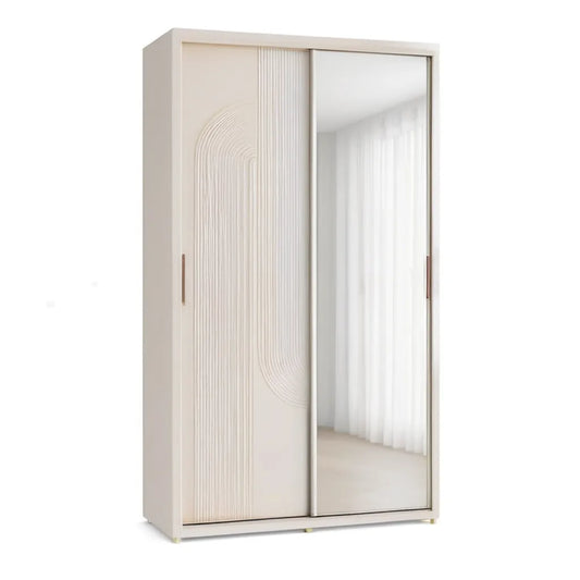 Szafa, Szafka na drzwi 120 x 60 x 200 cm z MDF z prostokątnym, białym lustrem