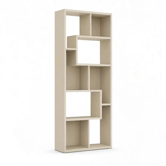 Regał, Zakładka 80 x 30 x 180 cm beżowy z otwartymi przegródkami Półka stojąca z MDF